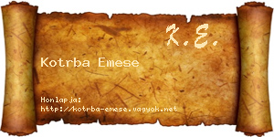 Kotrba Emese névjegykártya